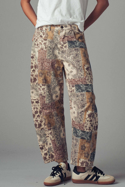 Urban Daizy Boho Patchwork Wide Leg Pants