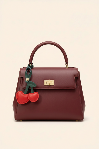 Melie Bianco Cherry Red Recycled Vegan Bag Charm