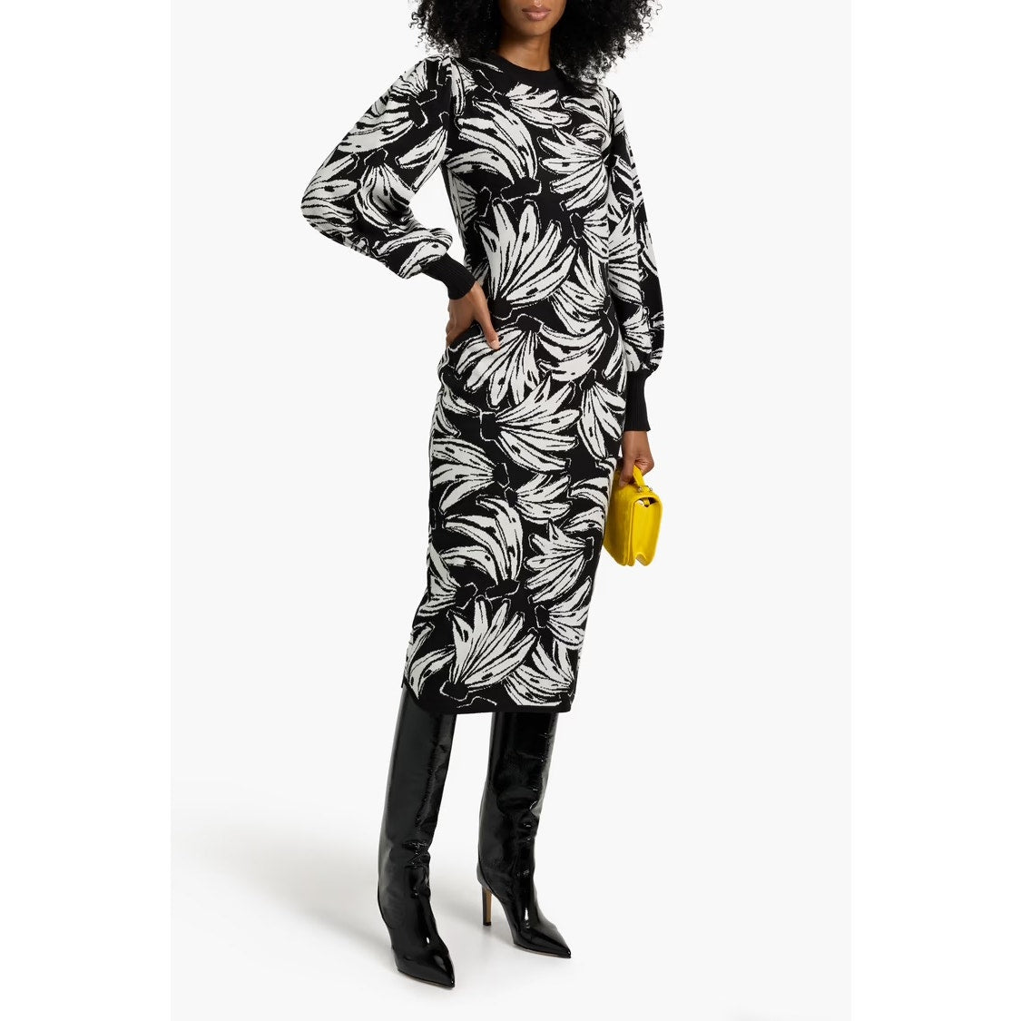 FARM Rio Jacquard-knit midi dress