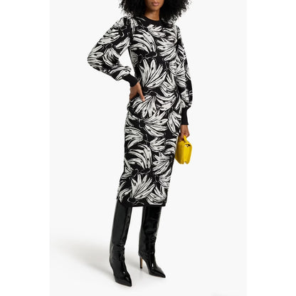 FARM Rio Jacquard-knit midi dress