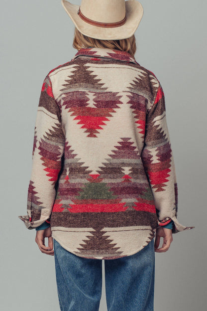 Urban Daizy Aztec Print Jacket - Western-Inspired, Relaxed Fit