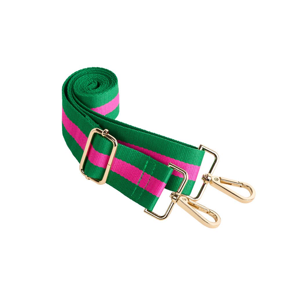 WanderFull - White Coated Perforated Neoprene HydroBag® with Pink/Green Stripe