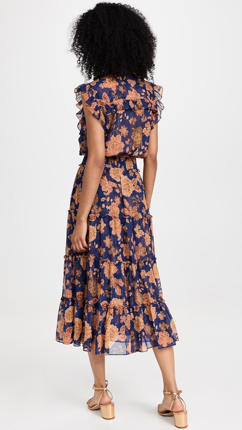 Misa Los Angeles Tina Blue Marigold Flora Dress