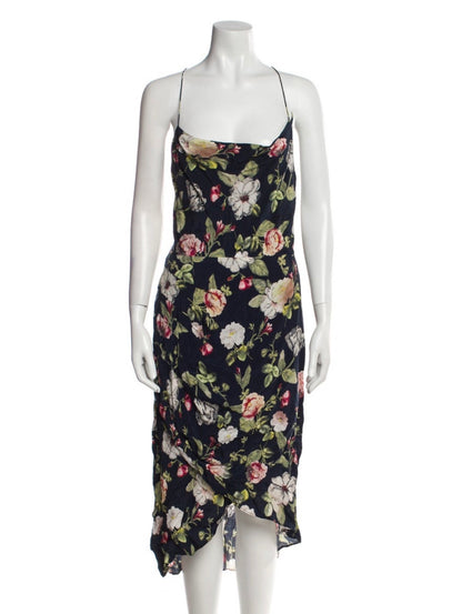 Alice + Olivia Floral Midi Print Long Dress