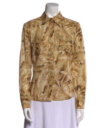 Zimmermann Printed Cotton Long Sleeve Button-Up Top