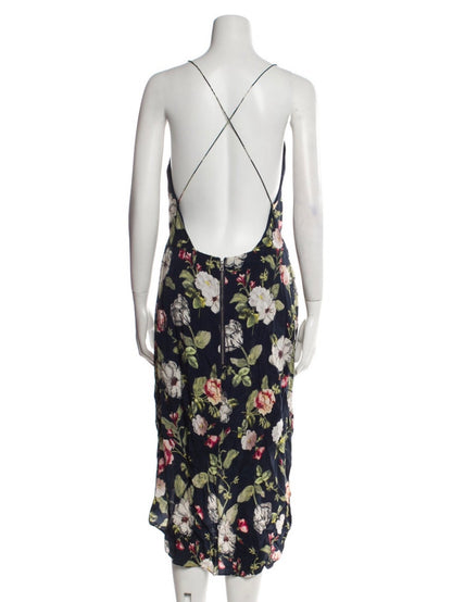 Alice + Olivia Floral Midi Print Long Dress
