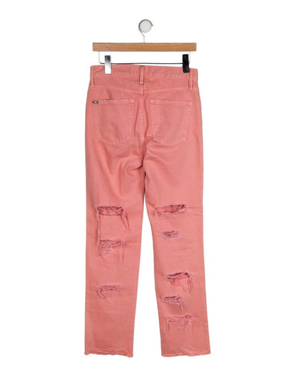 Alice + Olivia Pink Mid-Rise Straight Leg Jeans