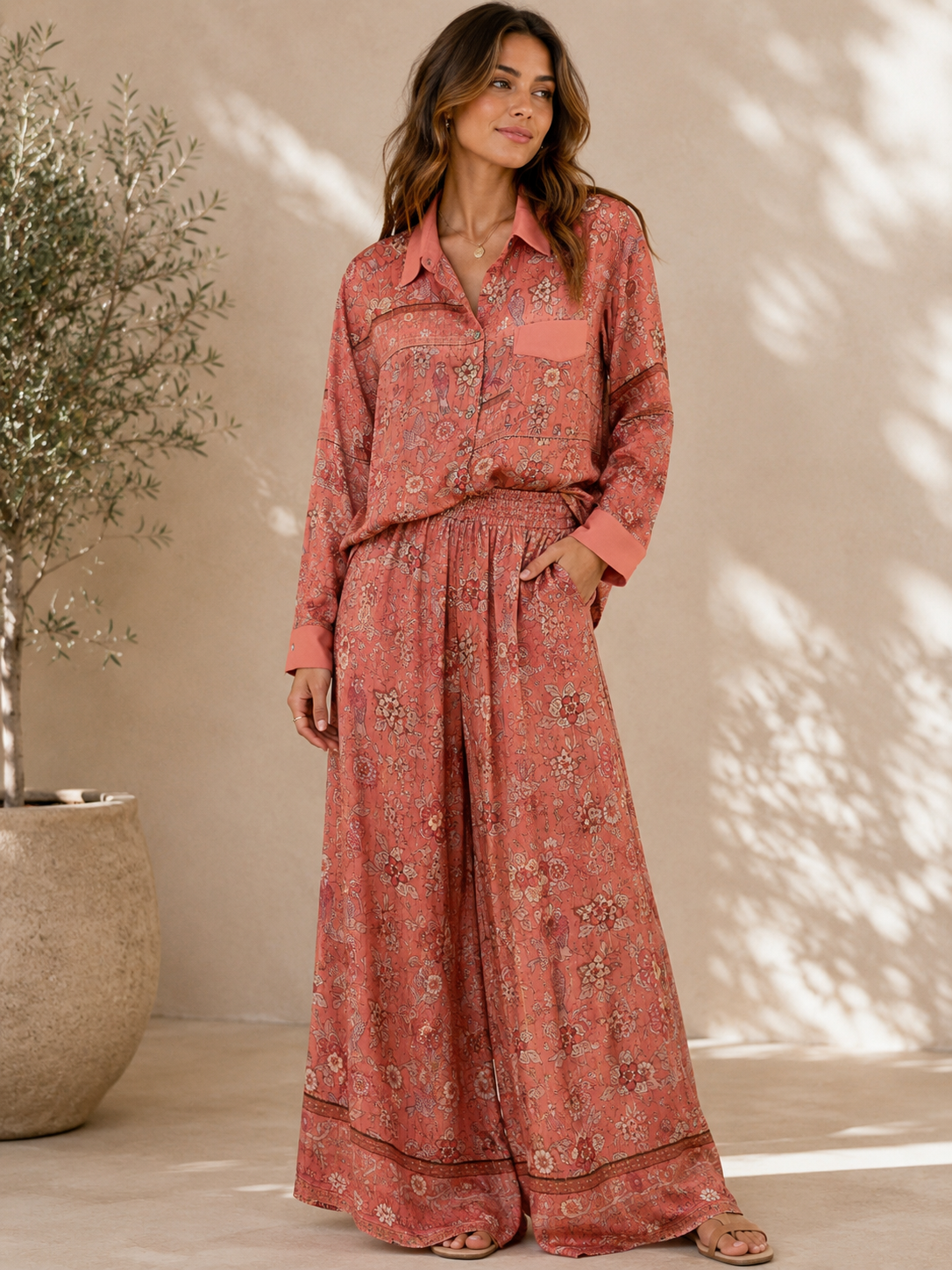 Strawberry Paris Laurent Floral Pattern Button-Up Shirt
