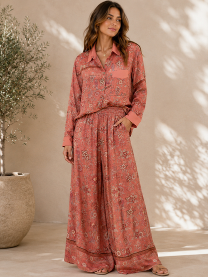 Strawberry Paris Laurent Floral Pattern Button-Up Shirt
