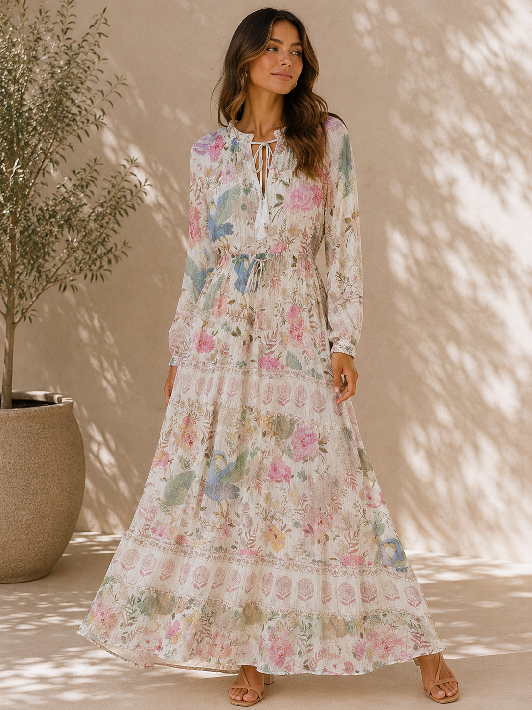 Strawberry Paris Nancy Floral Maxi Dress