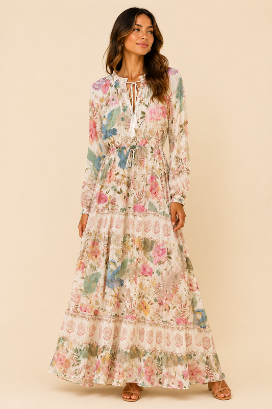 Strawberry Paris Nancy Floral Maxi Dress