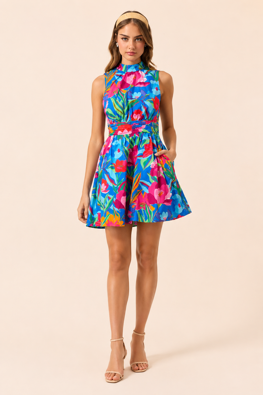 SugarLips Naima Floral Hansen Mini Dress