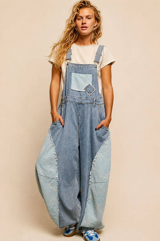 Pol Clothing Jogger Denim Overalls