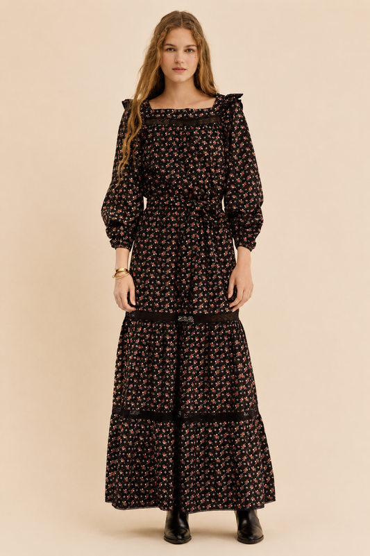 Sonmer Wendy Dress in Black Floral