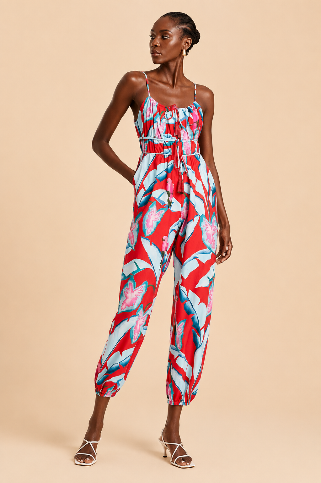 Farm Rio Foliage Cropped Jumpsuit