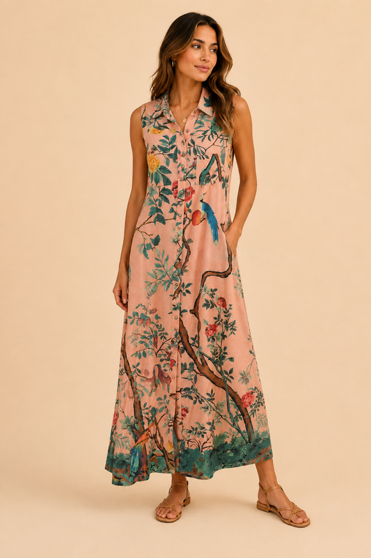 Aratta Floral Sleeveless Maxi Dress