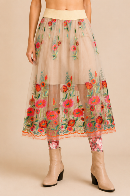 Aratta Vintage Tulips Skirt
