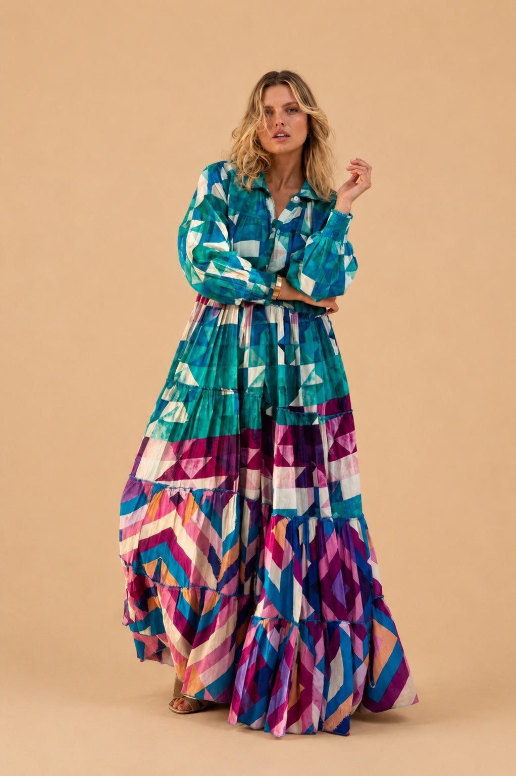 Gold & Silver Cuba Maxi Dress