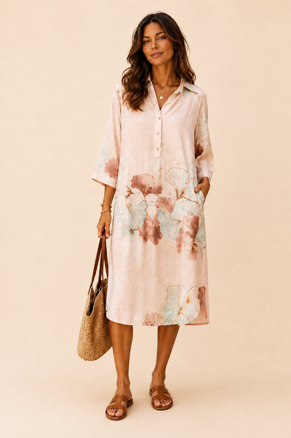 Scandal Italy Cienega Blush Pink Shirt Dress