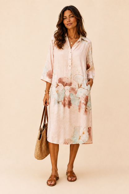 Scandal Italy Cienega Blush Pink Shirt Dress
