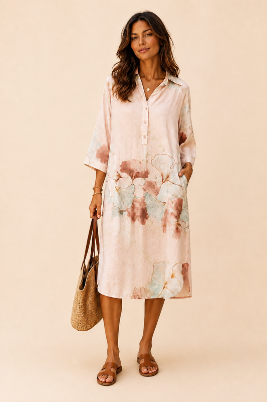 Scandal Italy Cienega Blush Pink Shirt Dress