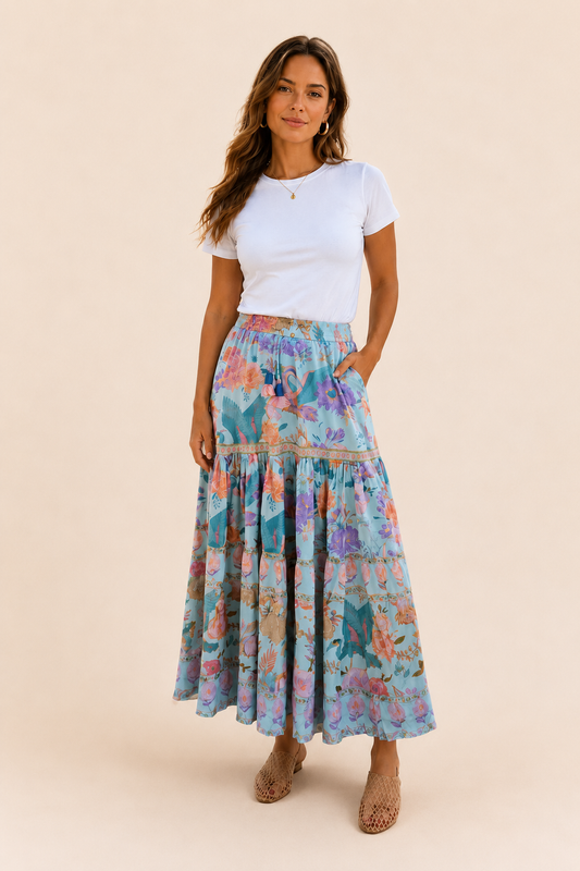 Strawberry Paris Osiris Floral Maxi Skirt