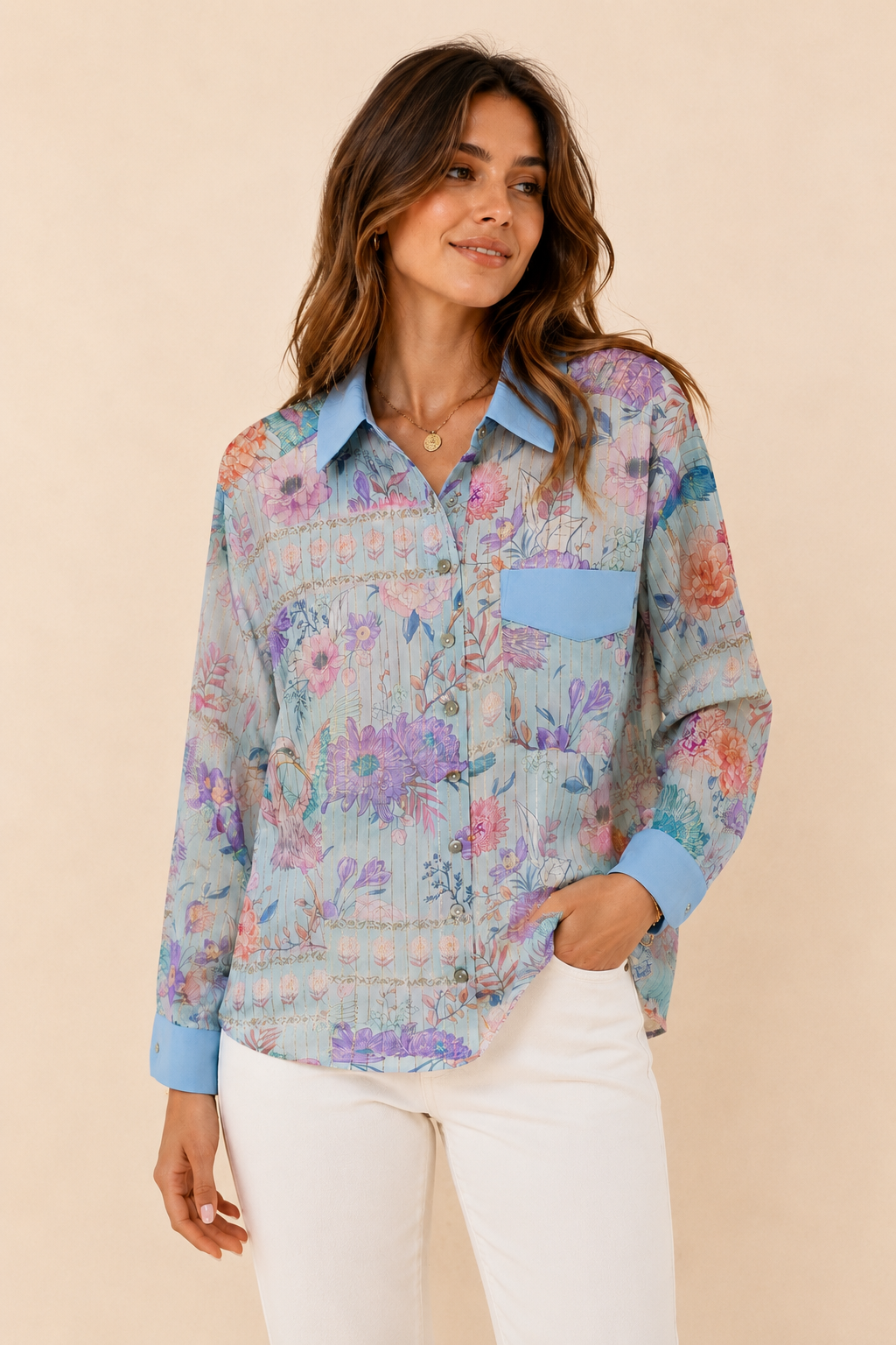Strawberry Paris Laurent Floral Button-Up Shirt