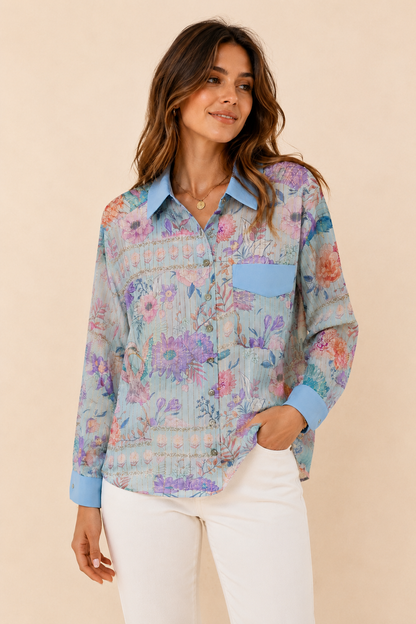 Strawberry Paris Laurent Floral Button-Up Shirt