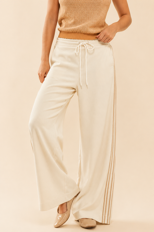 Urban Daizy Wide Leg Drawstring Stripe Lounge Pants
