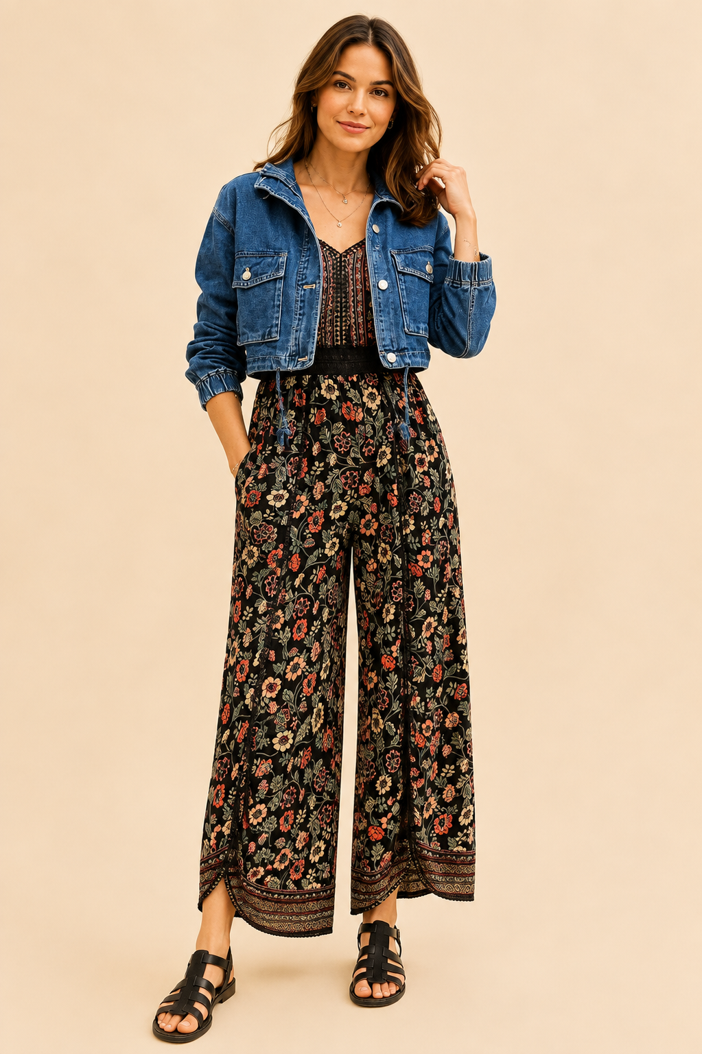 Angie Boho Jumpsuit with Side Slits