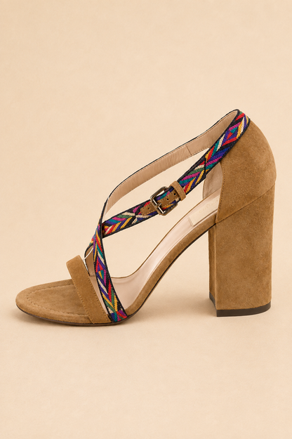 Valentino Suede Embroidered Sandals
