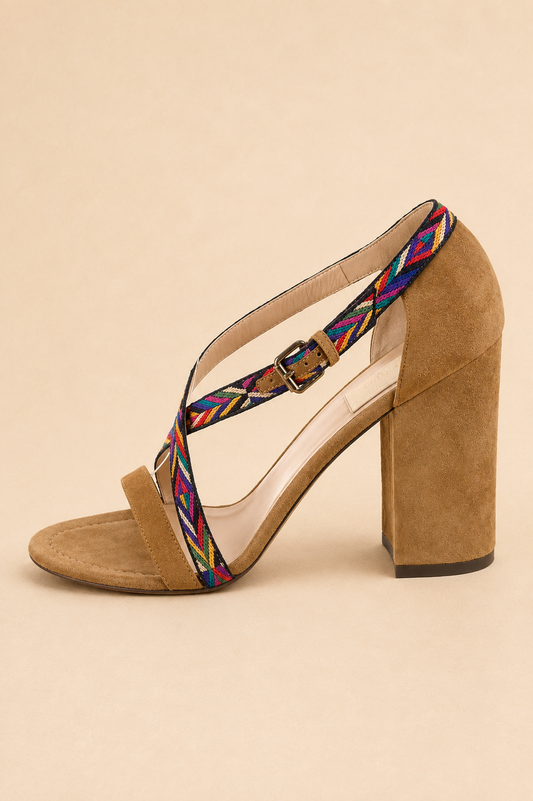 Valentino Suede Embroidered Sandals