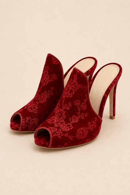 Gianvito Rossi Shanghai Embroidered Velvet Mules
