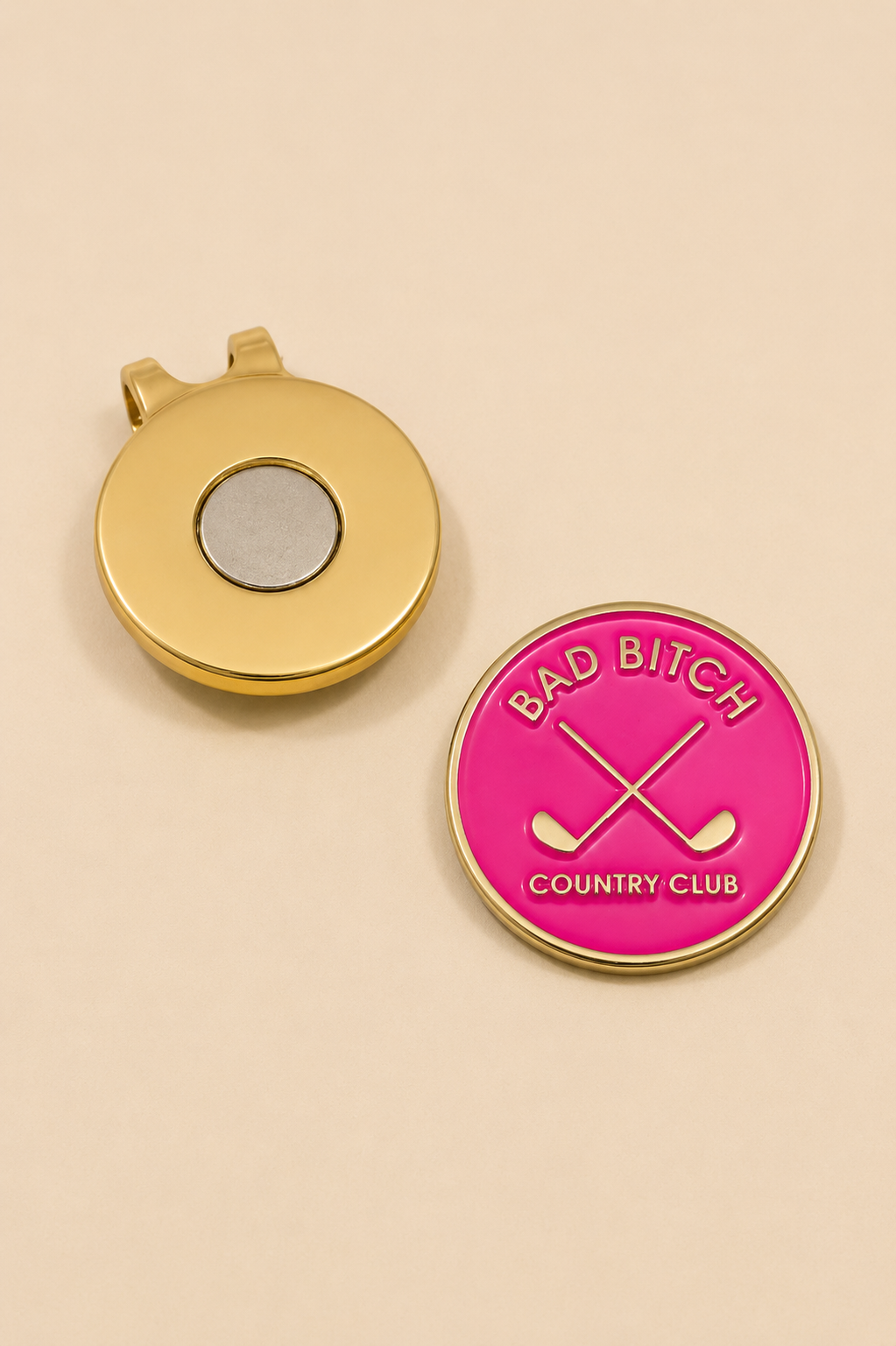 Birdie Girl Golf - Bad B*tch Country Club Women's Golf Ball Marker with Hat Clip