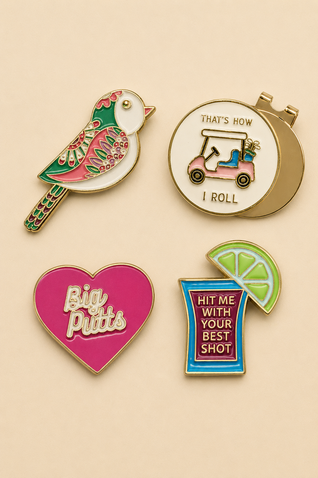 Birdie Girl Golf - Sweet Spot Women's Golf Ball Marker Collection (set of 4)