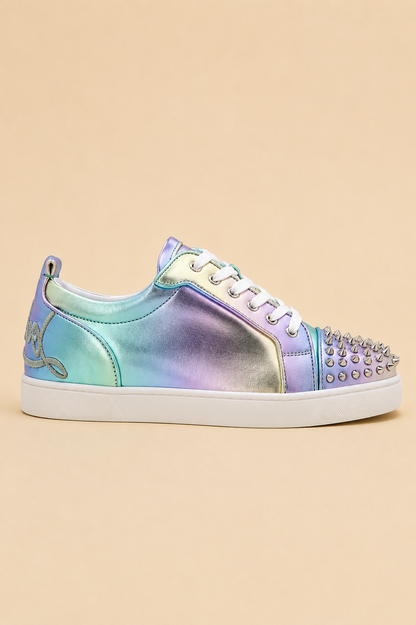Christian Louboutin Men's Fun Louis Junior Spikes Flat Licorne Low Sneaker - Size 8.5