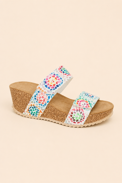 ERIC MICHAEL LILY WOMEN'S SANDAL in White Mosaic