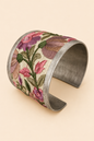ZAD Light Pink Flower Embroidery Cuff Bracelet