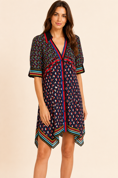 Alice + Olivia Connor Handkerchief Hem Shirtdress
