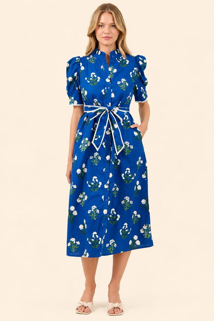 Sugarlips Gianny Button Down Midi Dress Floral