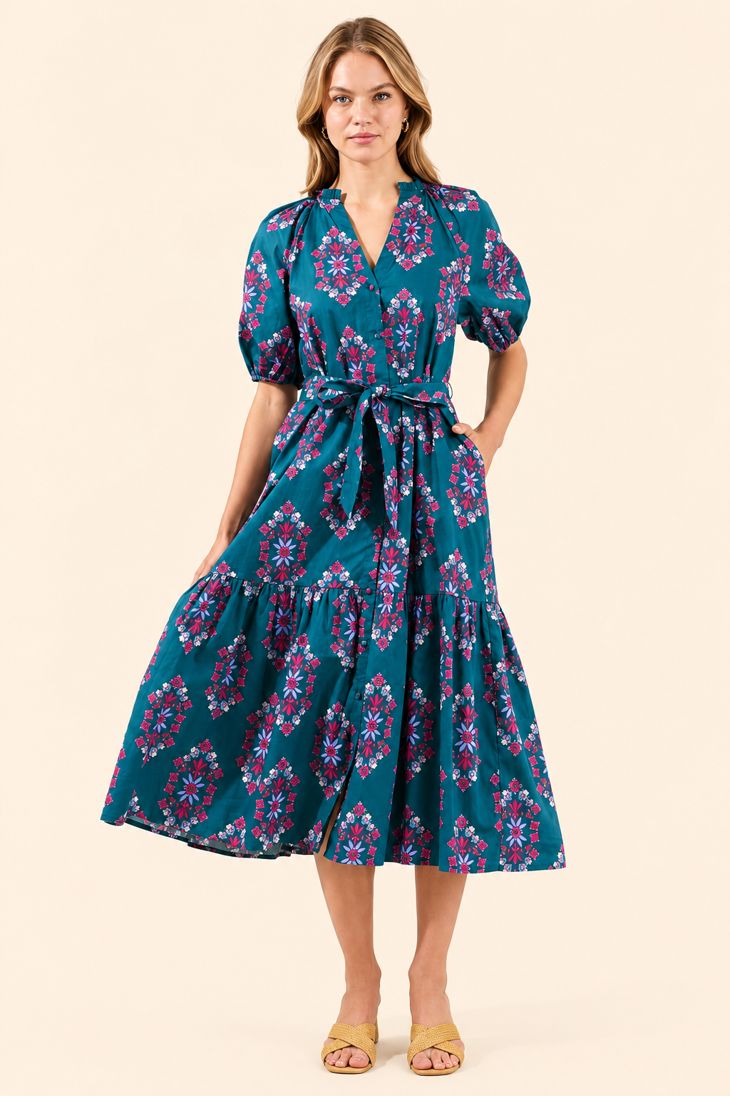 Sugarlips Wynette Tiered Midi Dress Folklore