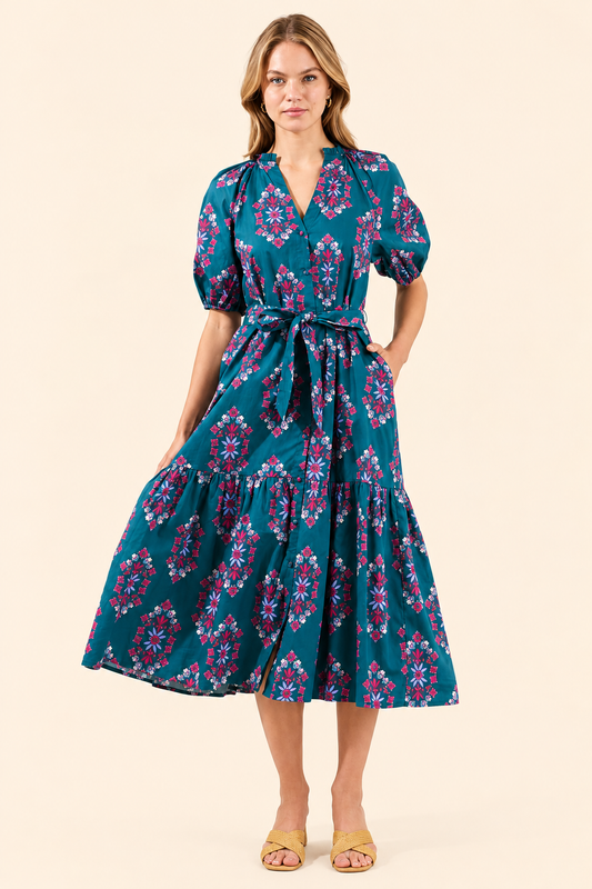 Sugarlips Wynette Tiered Midi Dress Folklore
