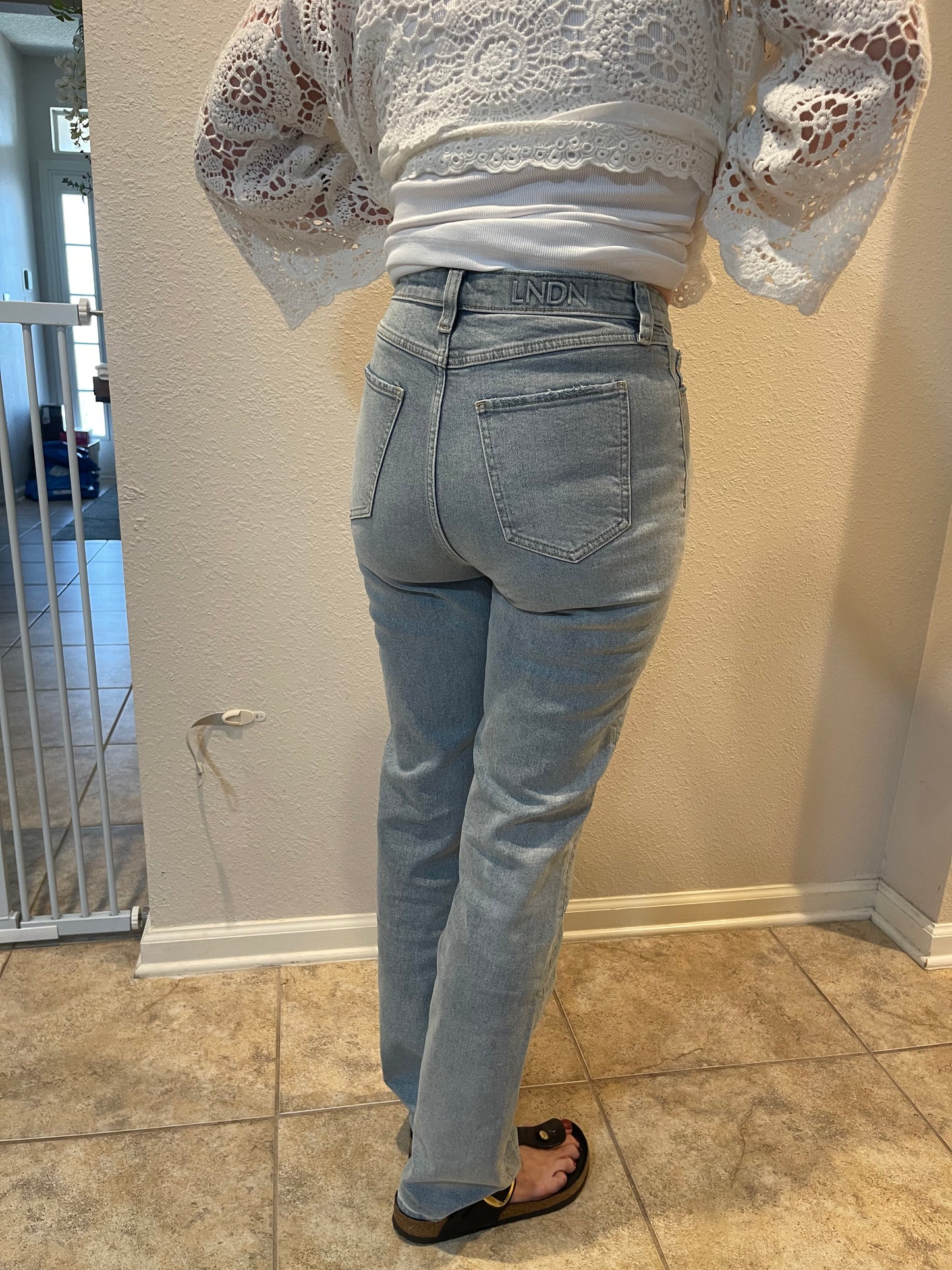 LNDN Light Wash Distressed Denim