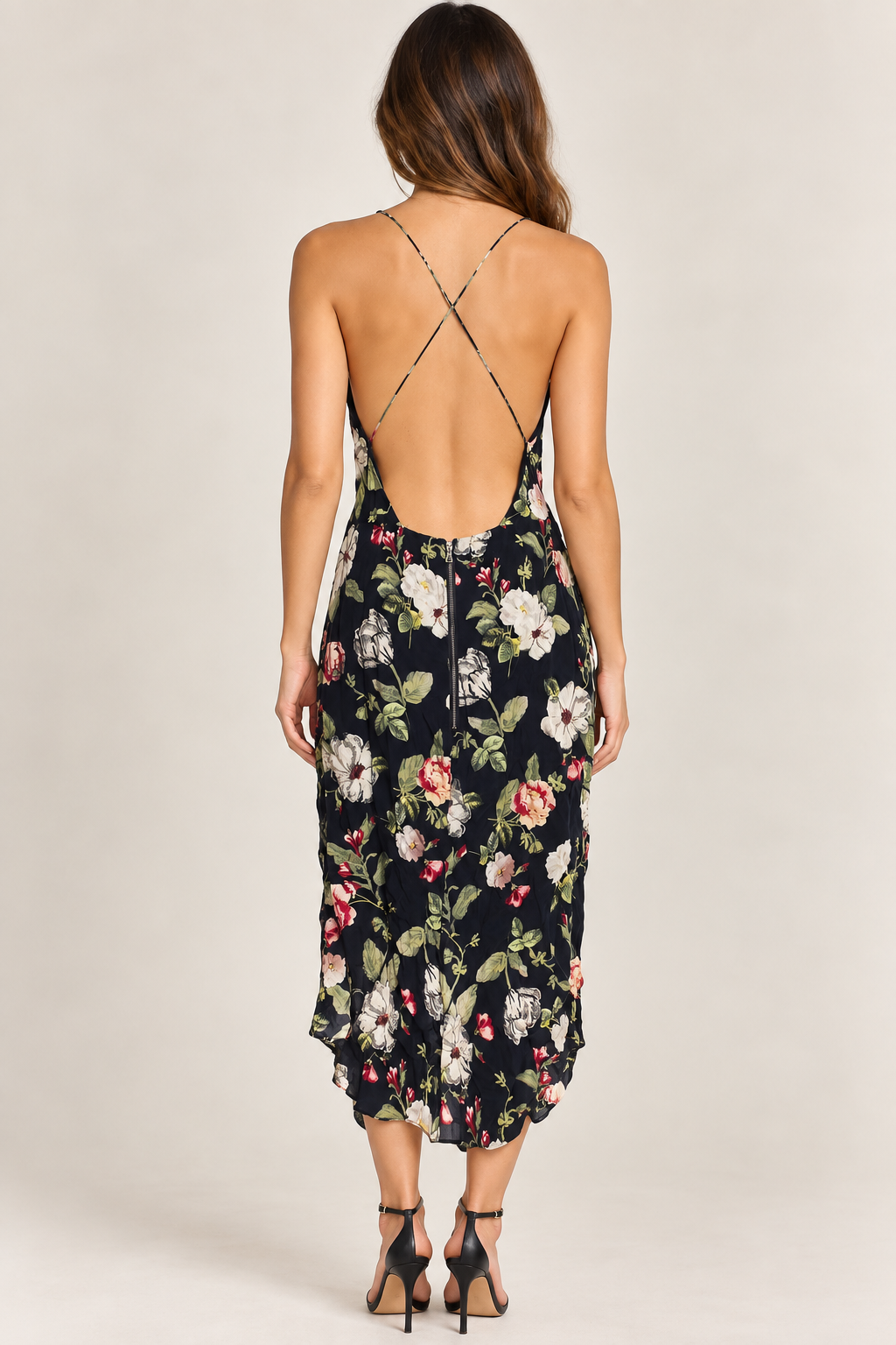 Alice + Olivia Floral Midi Print Long Dress