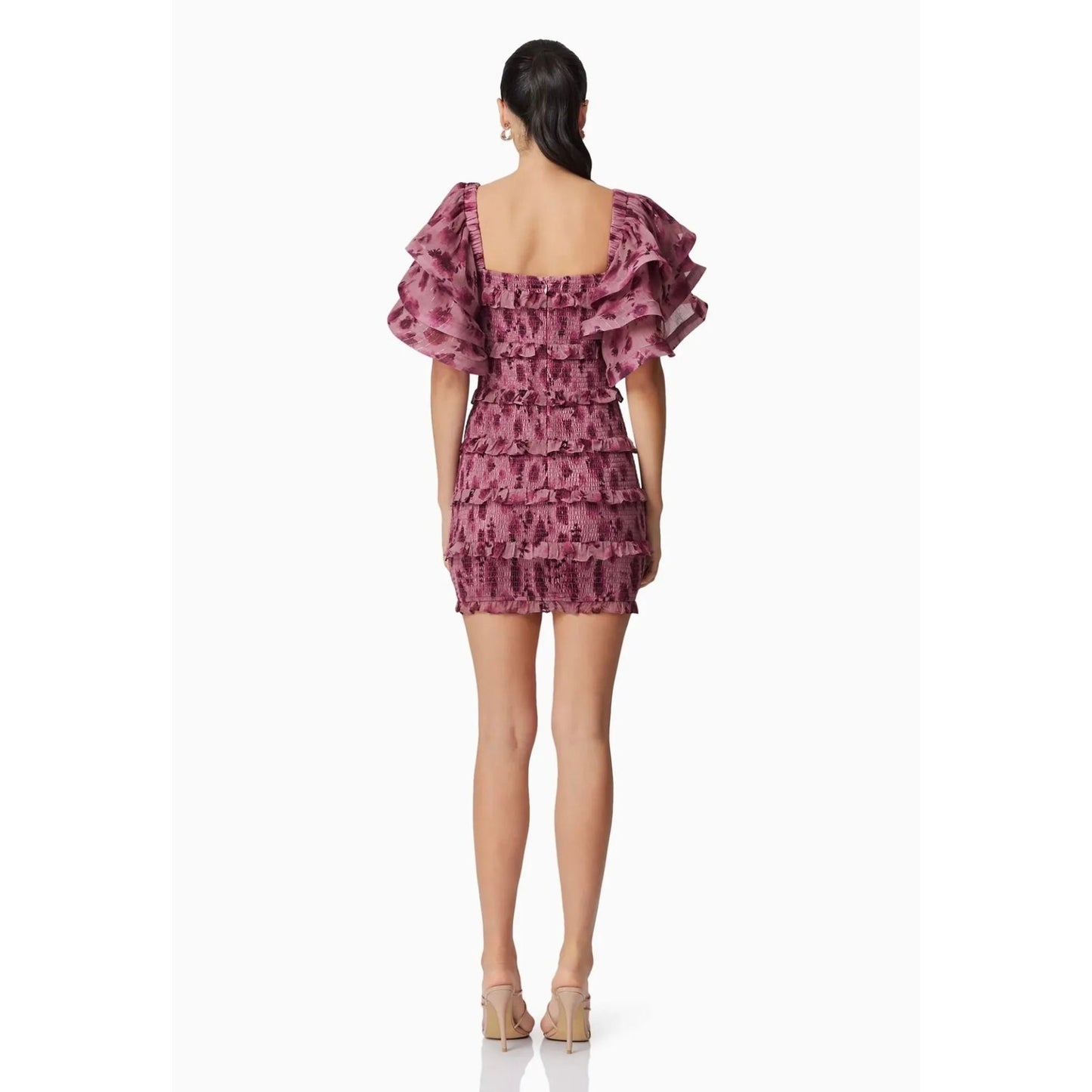 Elliatt Monica Ruffled Mini Dress in Purple