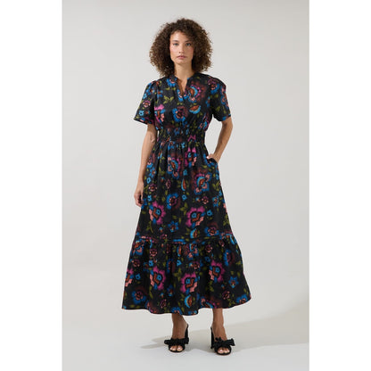 Sugarlips Belraj Poplin Maxi Dress Duna Floral - XS-3X