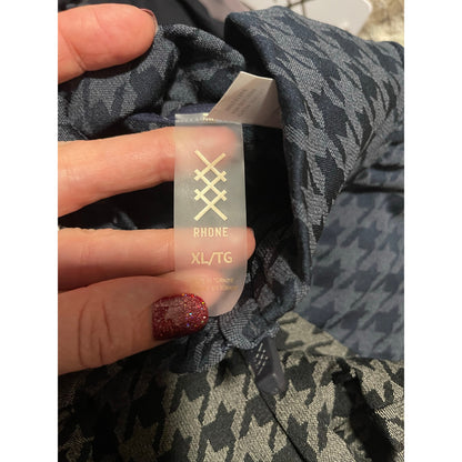 Rhone Blue Houndstooth Seamless 1/4 Zip