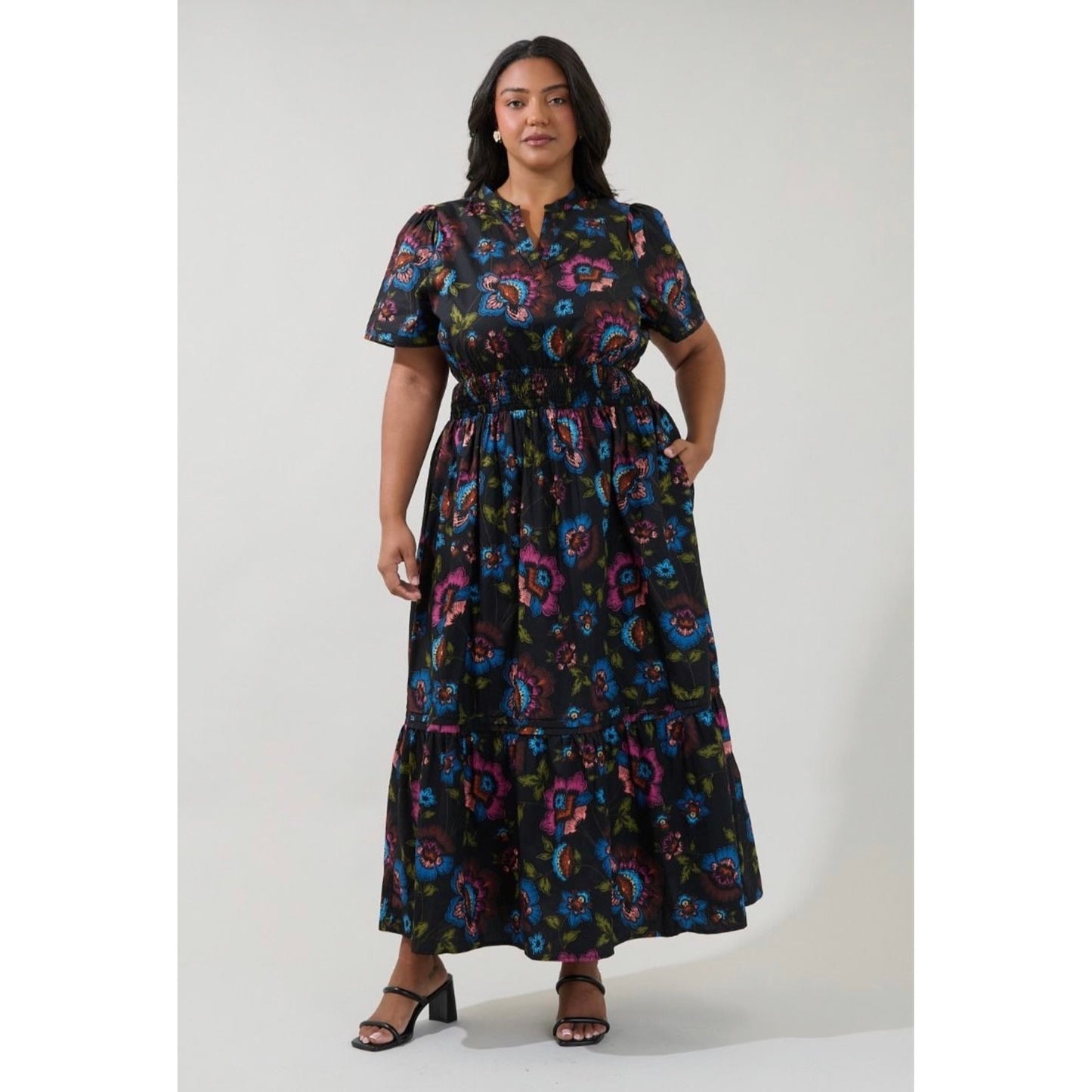 Sugarlips Belraj Poplin Maxi Dress Duna Floral - XS-3X