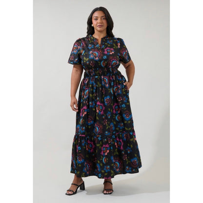 Sugarlips Belraj Poplin Maxi Dress Duna Floral - XS-3X
