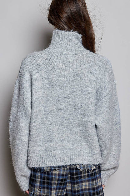 Pol Clothing - Chic Collar Button Knit Cardigan Cozy Oversized Sweater SALE